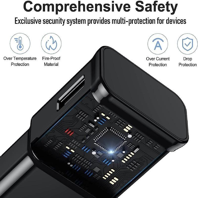 Fast Wall Charger Adapter - Samsung Galaxy S8 S9 S10/ Note 8 9 10 - Black USB Type-C Cable (ONLY)