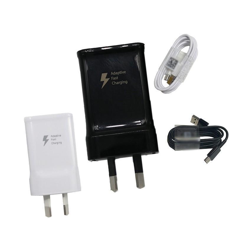 Fast Wall Charger Adapter - Samsung Galaxy S8 S9 S10/ Note 8 9 10 - White USB Type-C Cable (ONLY)
