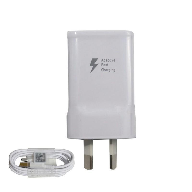 Fast Wall Charger Adapter - Samsung Galaxy S8 S9 S10/ Note 8 9 10 - White USB Type-C Cable (ONLY)