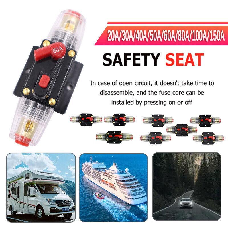 20-150Amp Circuit Breaker Dual Battery Ip67 Waterproof Fuse Manual Reset 12V 24V - 150AMP