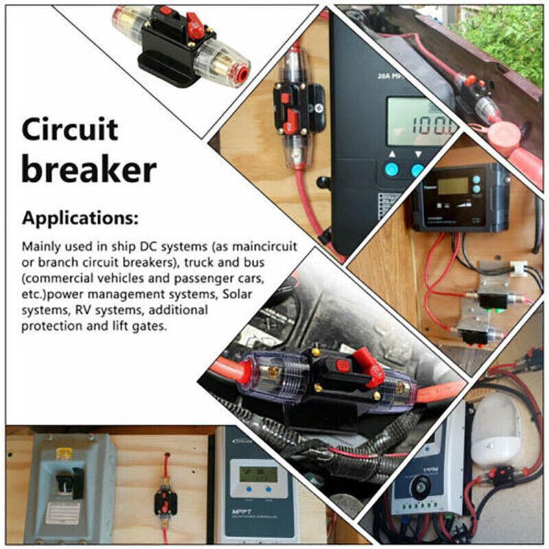 20-150Amp Circuit Breaker Dual Battery Ip67 Waterproof Fuse Manual Reset 12V 24V - 40AMP