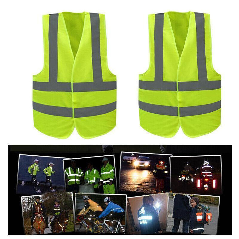 Yellow Reflective High Visibility Vest Workwear for Day and Night Use - XL
