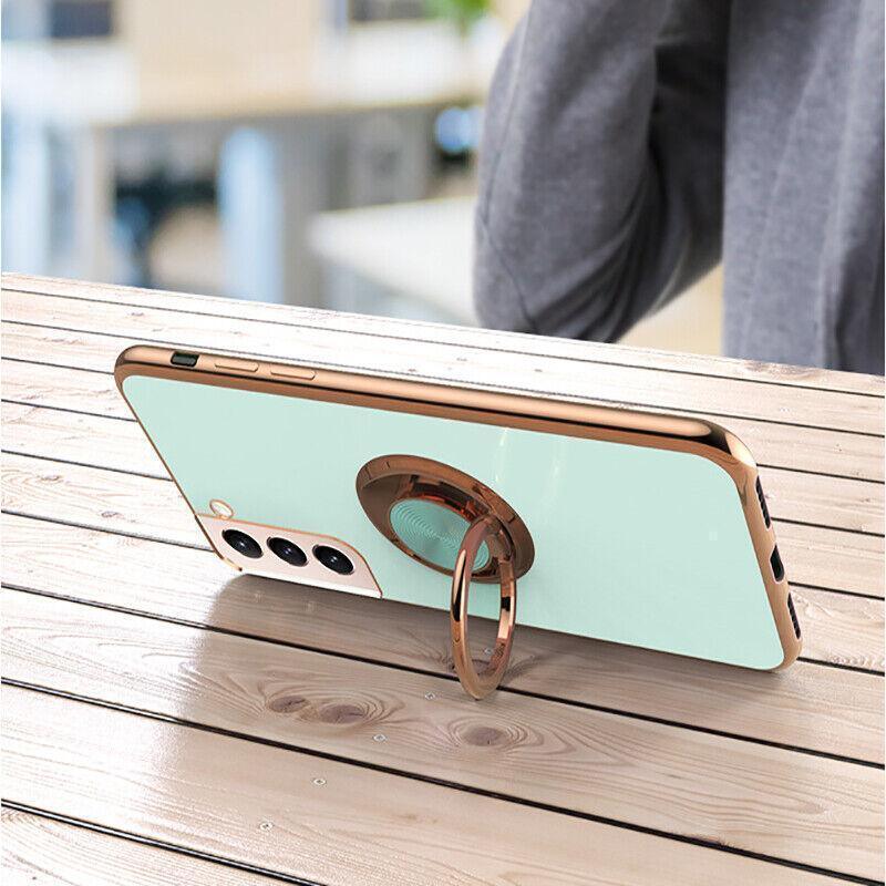 Dark Green Shockproof Ring Holder Case Cover for Samsung S22 Ultra S22 Plus Note 20 - Samsung Galaxy A33