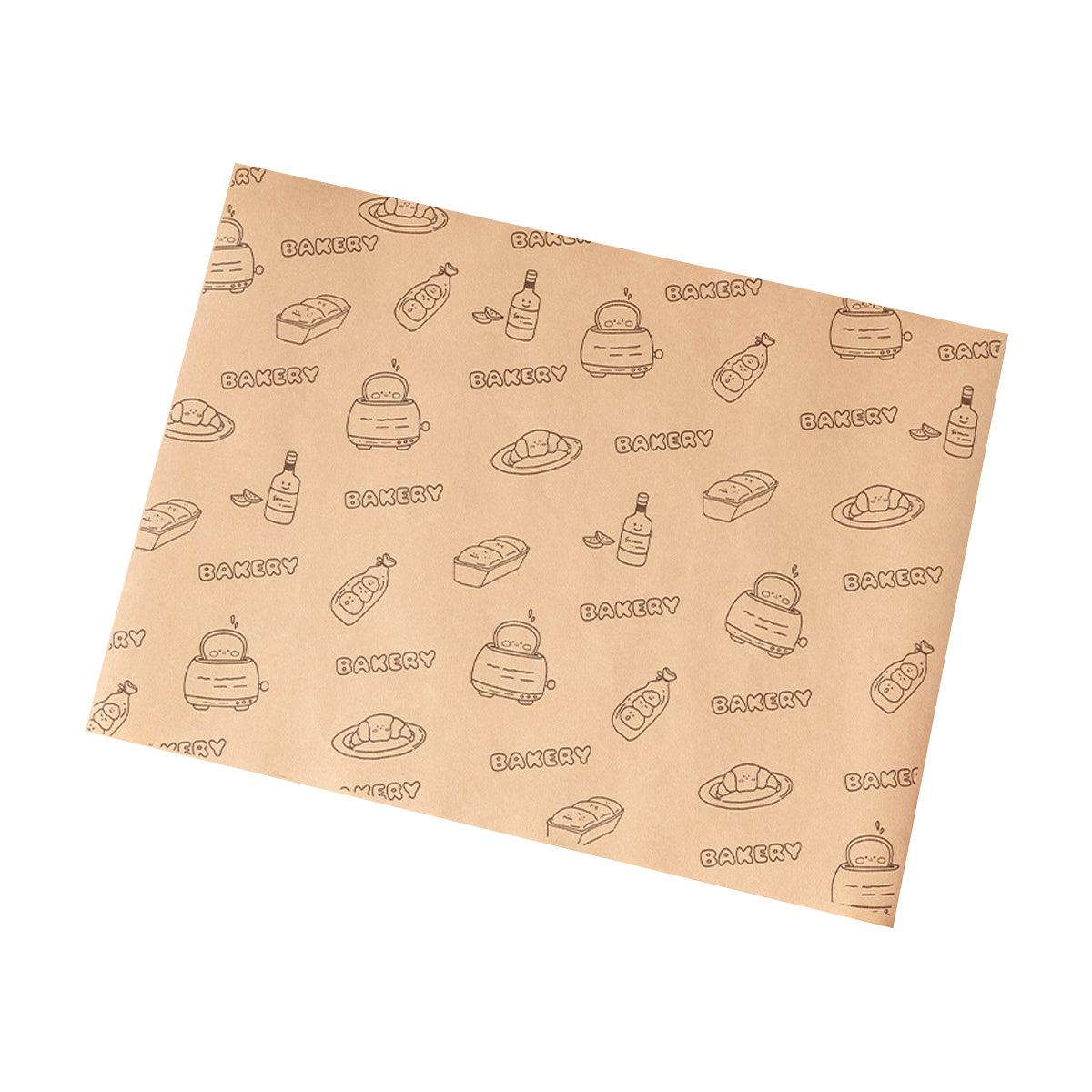 100pcs Sandwich Wrappers Oil Blotting Coated Paper Air Fryer Baking Parchment - Newspaper + Lemon Bear (Mixed)
