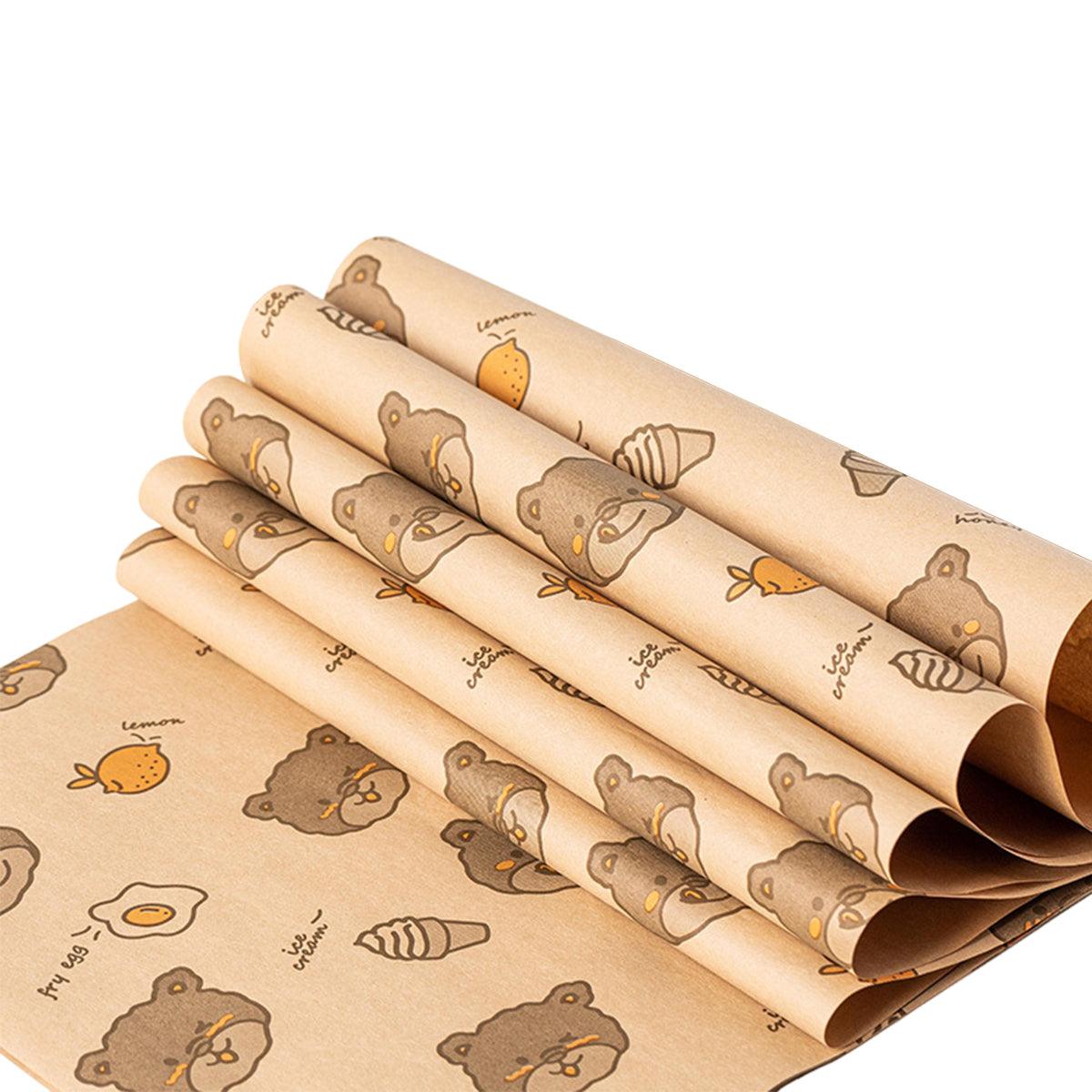 100pcs Sandwich Wrappers Oil Blotting Coated Paper Air Fryer Baking Parchment - Pink Strawberry