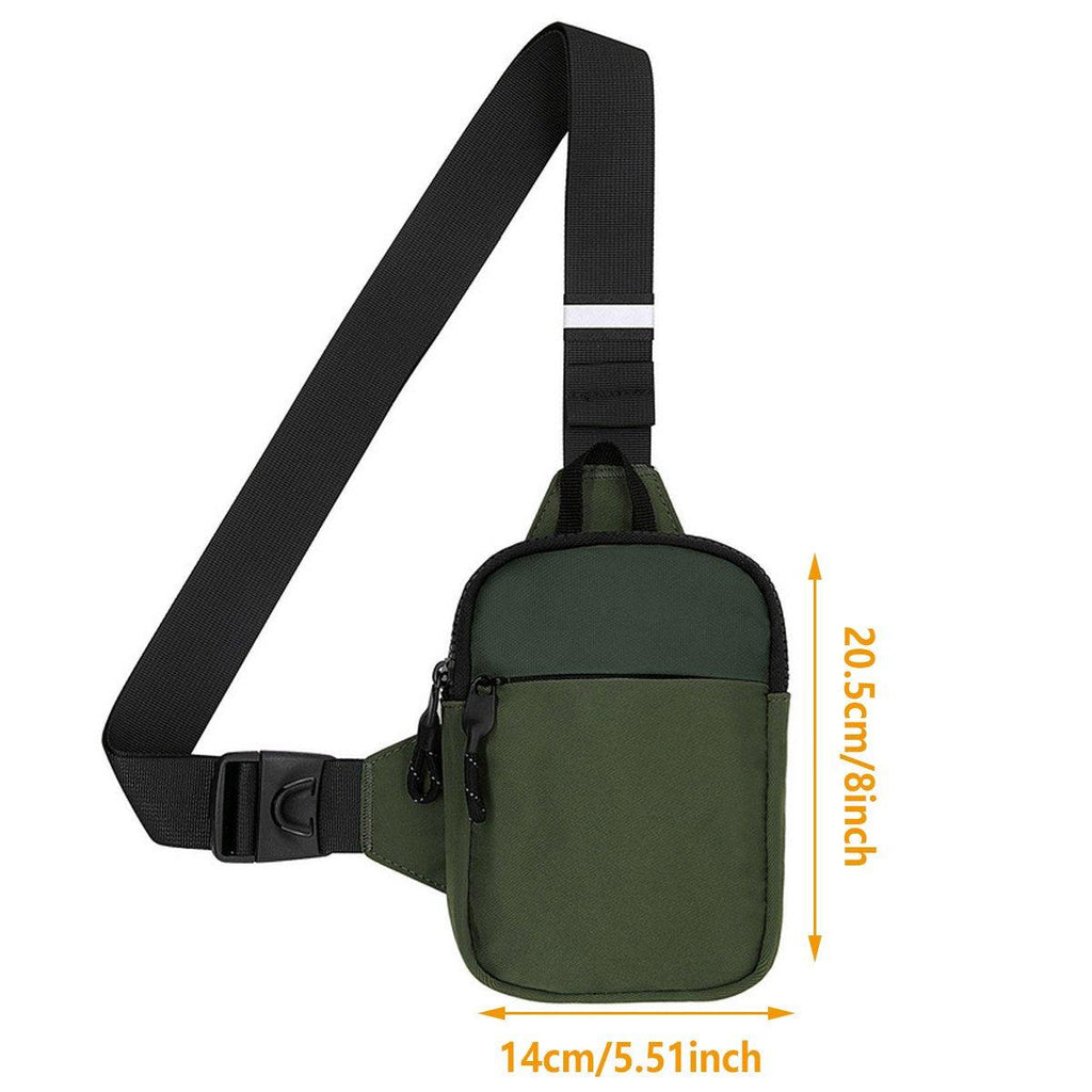 Sports Chest Bag Crossbody Backpack Mini Fashion Satchel for Outdoor Travel - Army Green