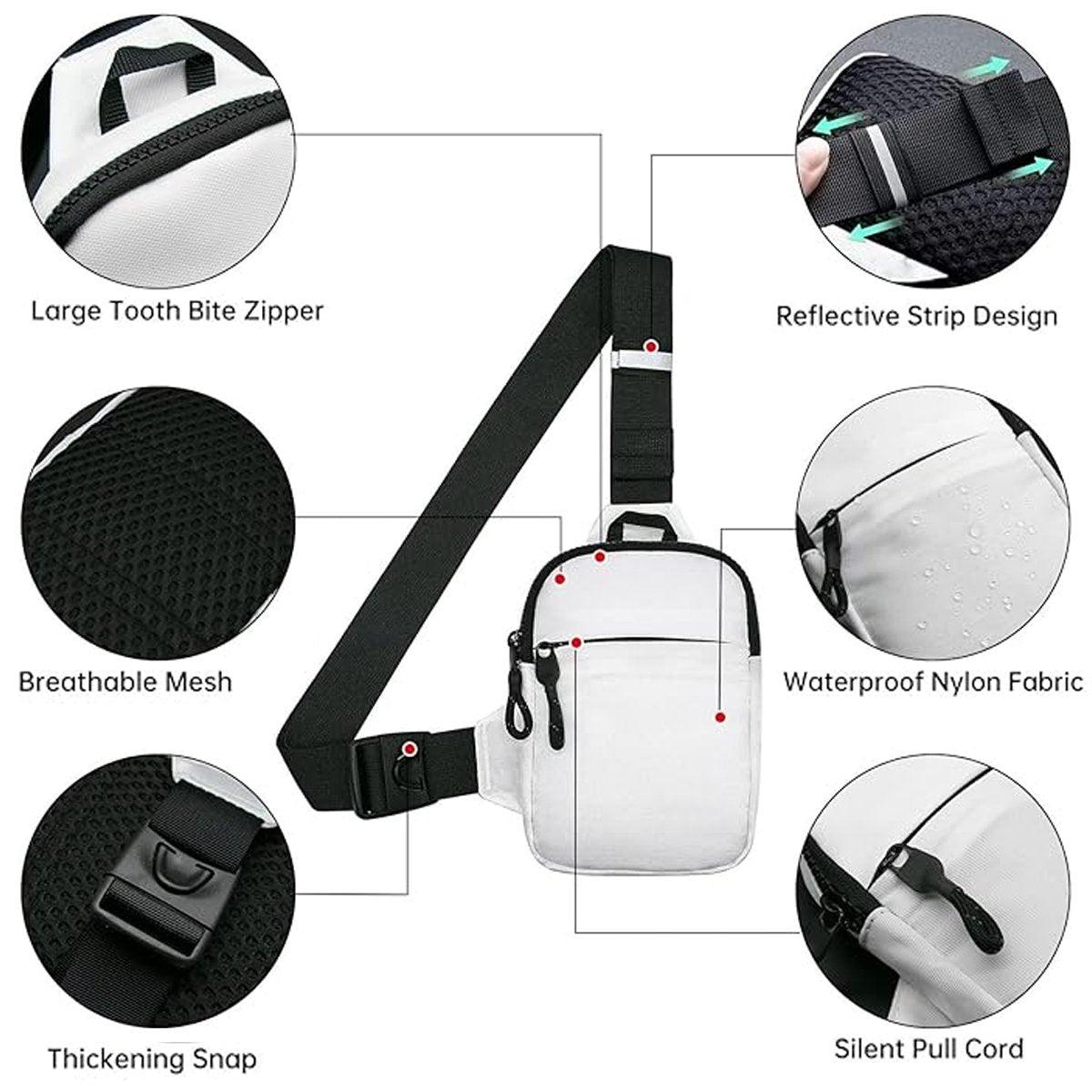 Sports Chest Bag Crossbody Backpack Mini Fashion Satchel for Outdoor Travel - Dark Blue