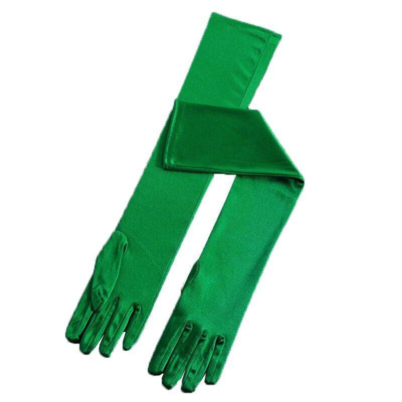 Elegant Long Satin Opera Gloves for Prom Party Wedding Costume or Formal Dress - Brown