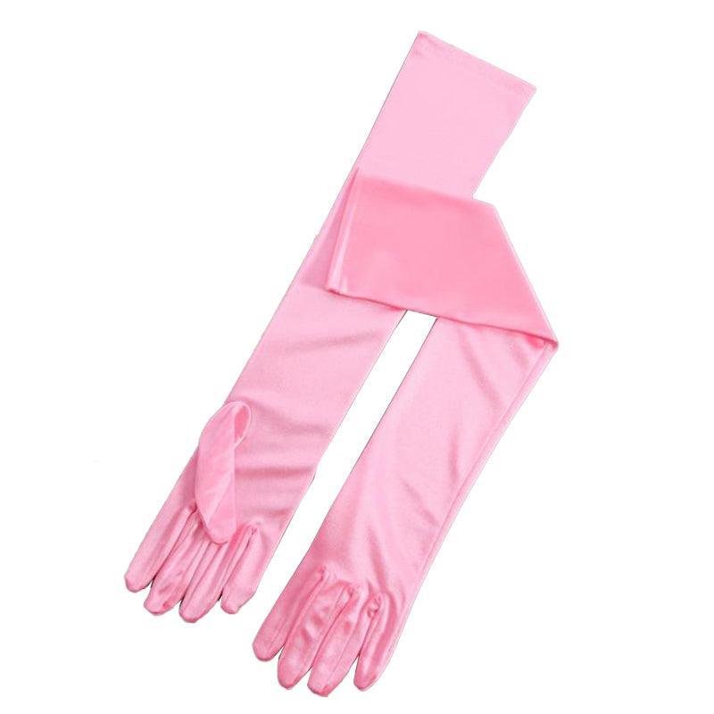 Elegant Long Satin Opera Gloves for Prom Party Wedding Costume or Formal Dress - Brown