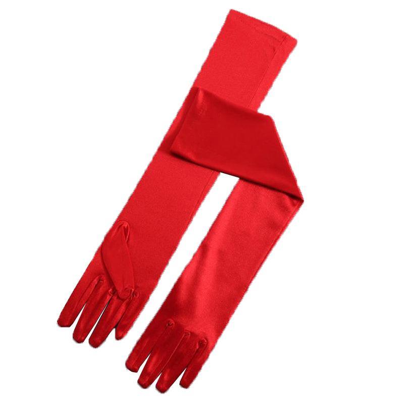 Elegant Long Satin Opera Gloves for Prom Party Wedding Costume or Formal Dress - Silver