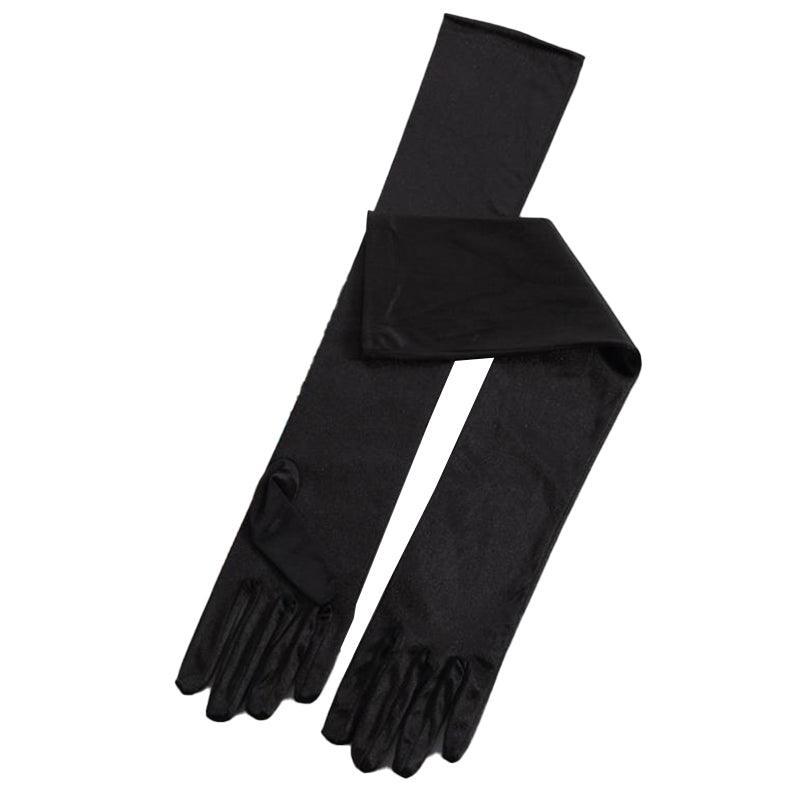 Elegant Long Satin Opera Gloves for Prom Party Wedding Costume or Formal Dress - White