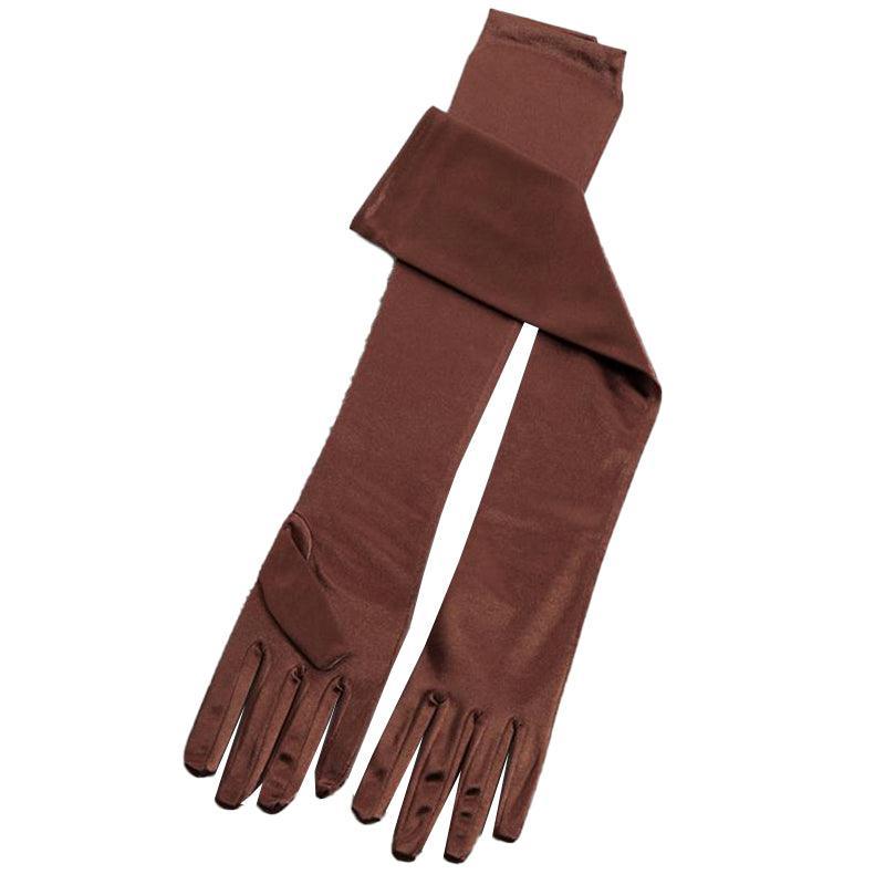 Elegant Long Satin Opera Gloves for Prom Party Wedding Costume or Formal Dress - White