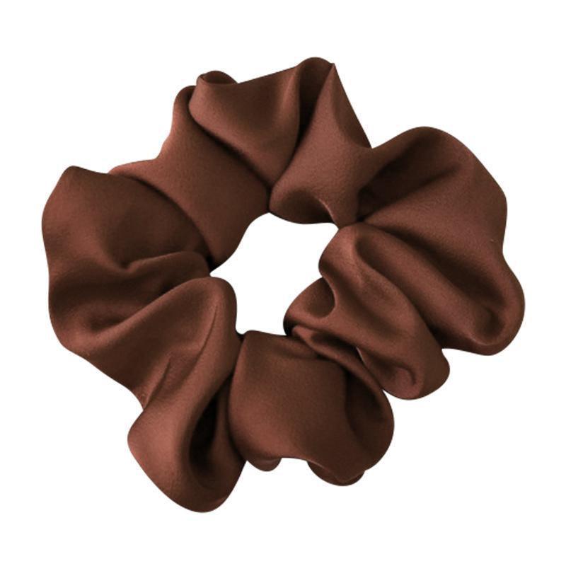 Large Scrunchies Silk Satin Elastic Hair Hair Bands Rope Hair Tie Ponytail Accessory - Black