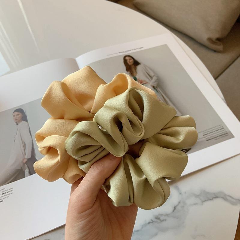 Large Scrunchies Silk Satin Elastic Hair Hair Bands Rope Hair Tie Ponytail Accessory - Lolita Pink