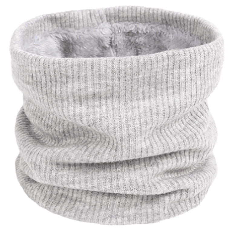 Fleece Neck Warmer Thermal Tube Scarf Winter Snood Hat for Men Women Outdoor - Beige
