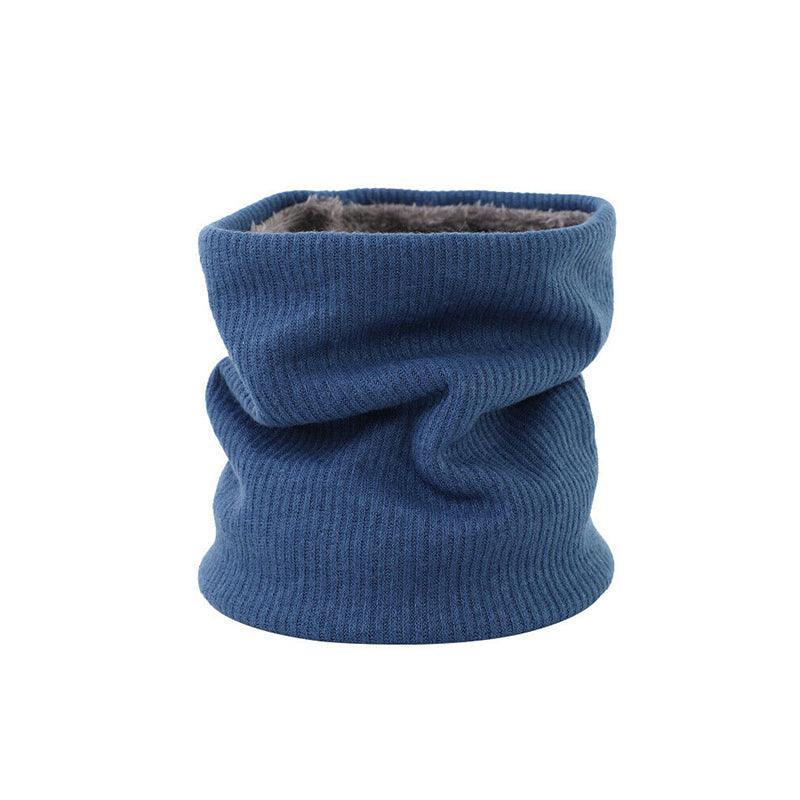 Fleece Neck Warmer Thermal Tube Scarf Winter Snood Hat for Men Women Outdoor - Blue