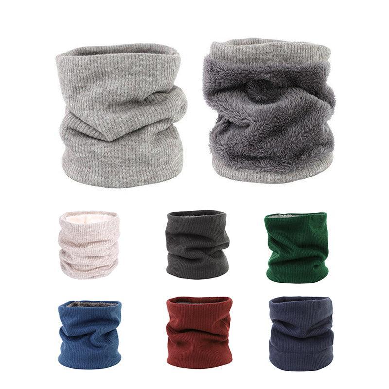 Fleece Neck Warmer Thermal Tube Scarf Winter Snood Hat for Men Women Outdoor - Green
