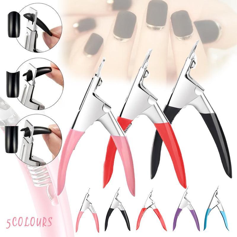 Acrylic Nail Tip Cutter False Nail Clipper U Shape Manicure Art Trimmer Tool - Pink
