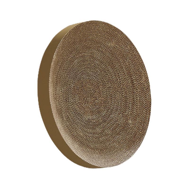 Cat Scratcher Lounge Bed Toy 40cm Round Foldable Cardboard Pad with Ball Track - Green