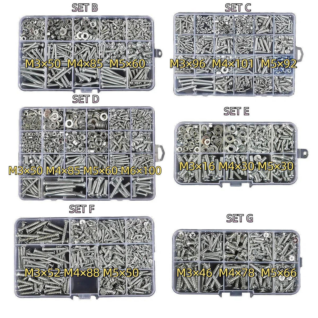Household Self-tapping Screw Nut Gasket Box Set Multi-purpose Screw Assortment - B