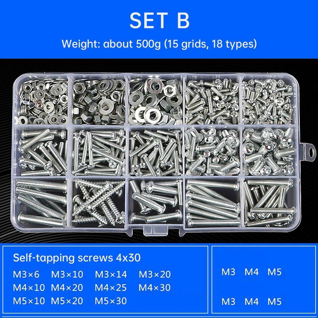 Household Self-tapping Screw Nut Gasket Box Set Multi-purpose Screw Assortment - F