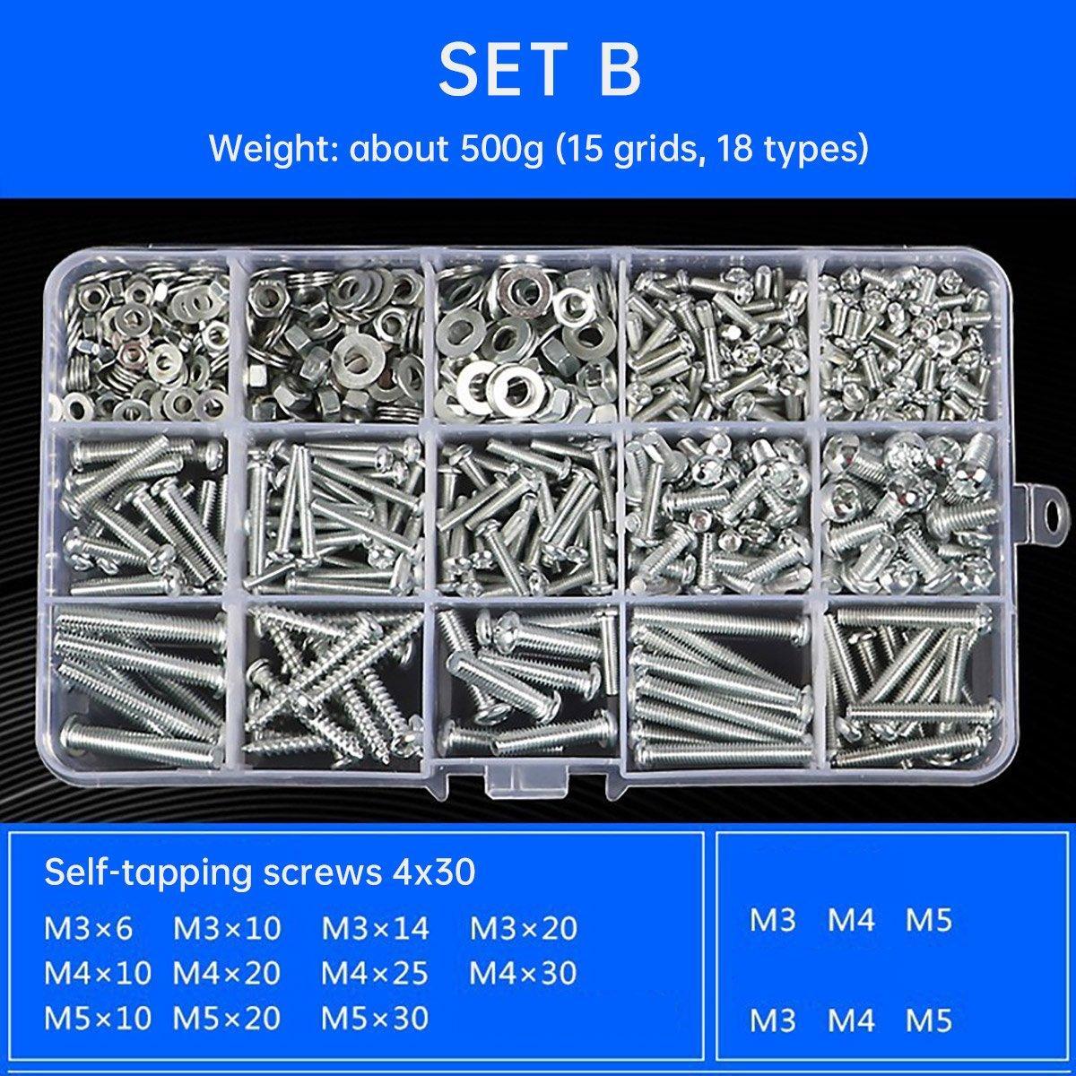 Household Self-tapping Screw Nut Gasket Box Set Multi-purpose Screw Assortment - F