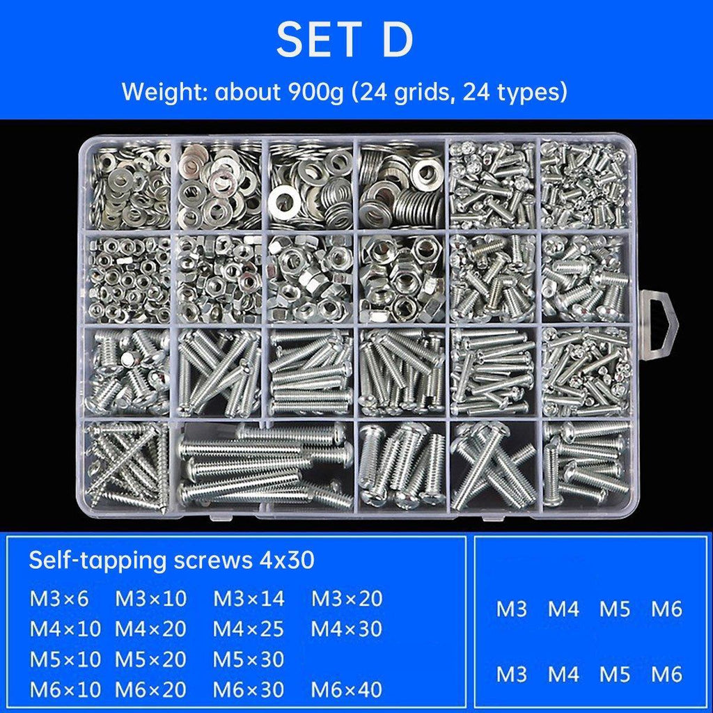 Household Self-tapping Screw Nut Gasket Box Set Multi-purpose Screw Assortment - F