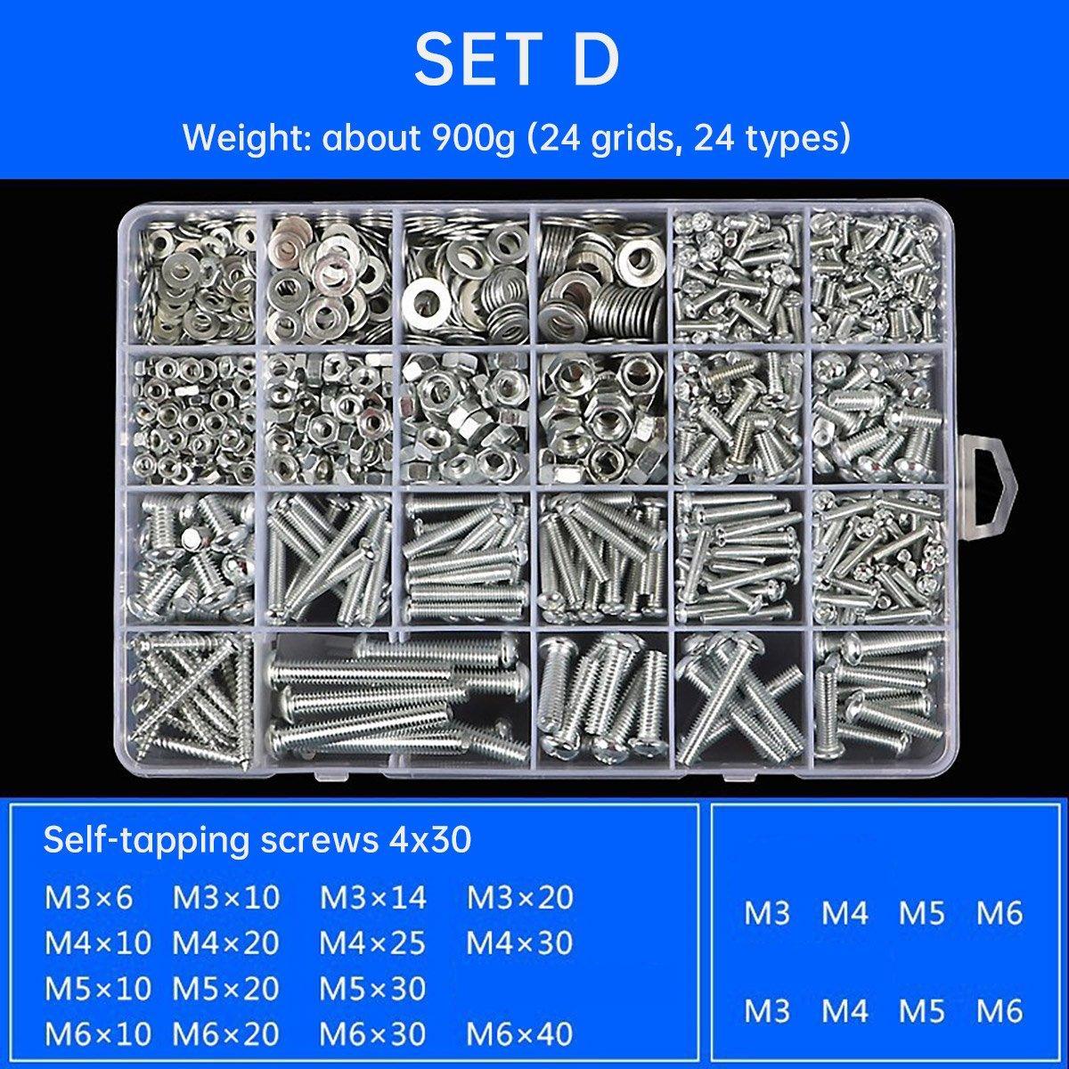Household Self-tapping Screw Nut Gasket Box Set Multi-purpose Screw Assortment - F