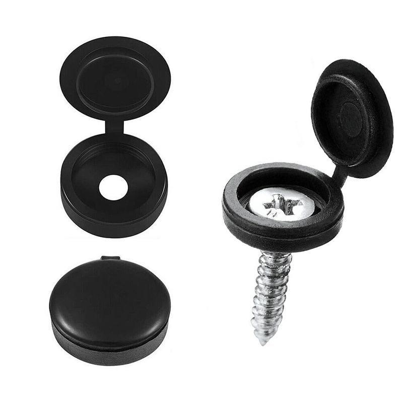 100/200X Plastic Screw Cover Caps Holes Cams Furniture Kitchen Button Nuts Bolts - Brown