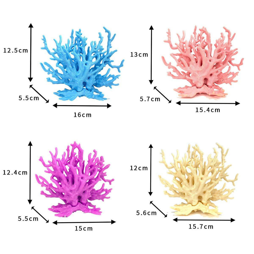 Soft Coral Realistic Water Plants Aquarium Decoration Fish Tank Seawater Set - Purple