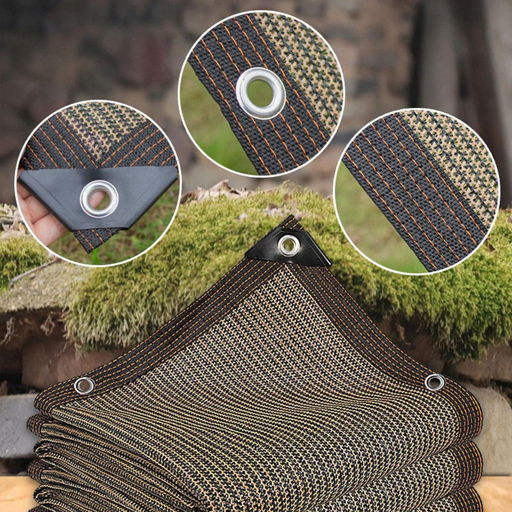 Breathable Sun Shade Sail Canopy Cover Curved Edge Patio Awning Outdoor Brown