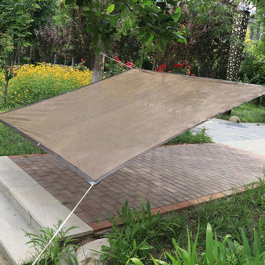 Breathable Sun Shade Sail Canopy Cover Curved Edge Patio Awning Outdoor Brown