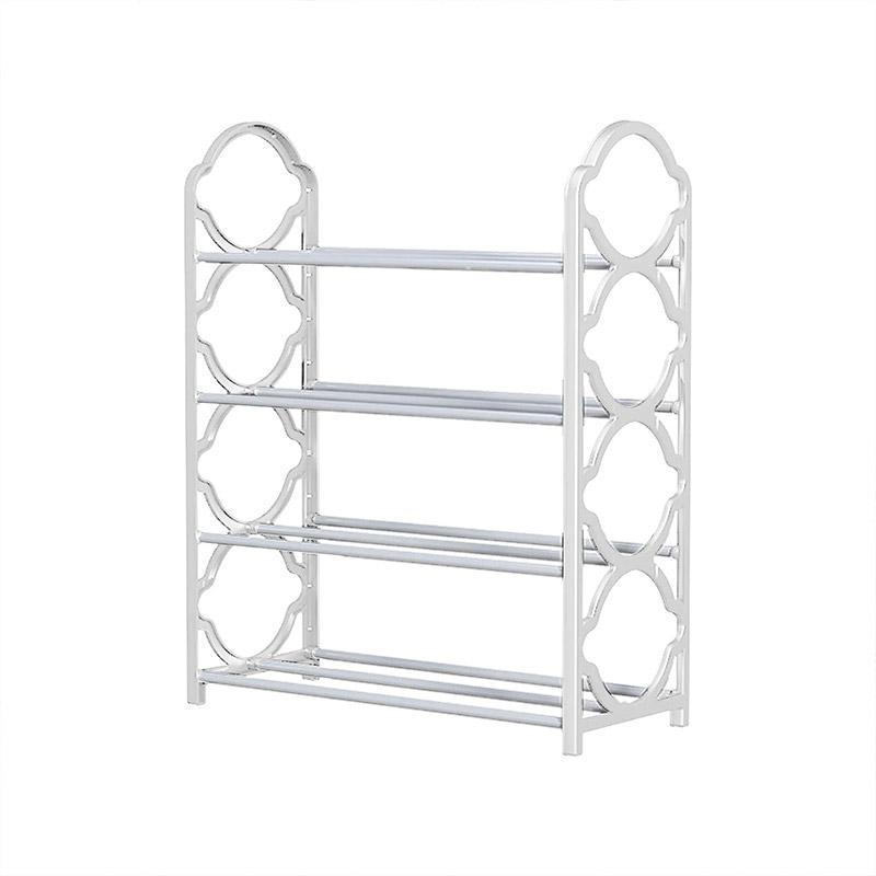 Four Layer Shoe Rack Storage Organizer Multi Tier Shoe Shelf for Entryway Closet - Black