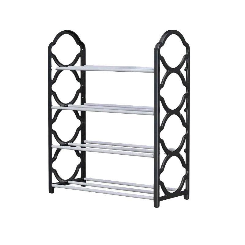 Four Layer Shoe Rack Storage Organizer Multi Tier Shoe Shelf for Entryway Closet - Black
