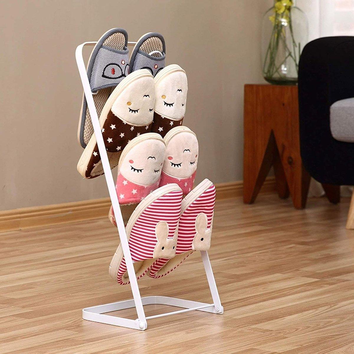 Simple Multi Layer Slipper Storage Rack Organizer for Home Closet Shoe Organizer - Black