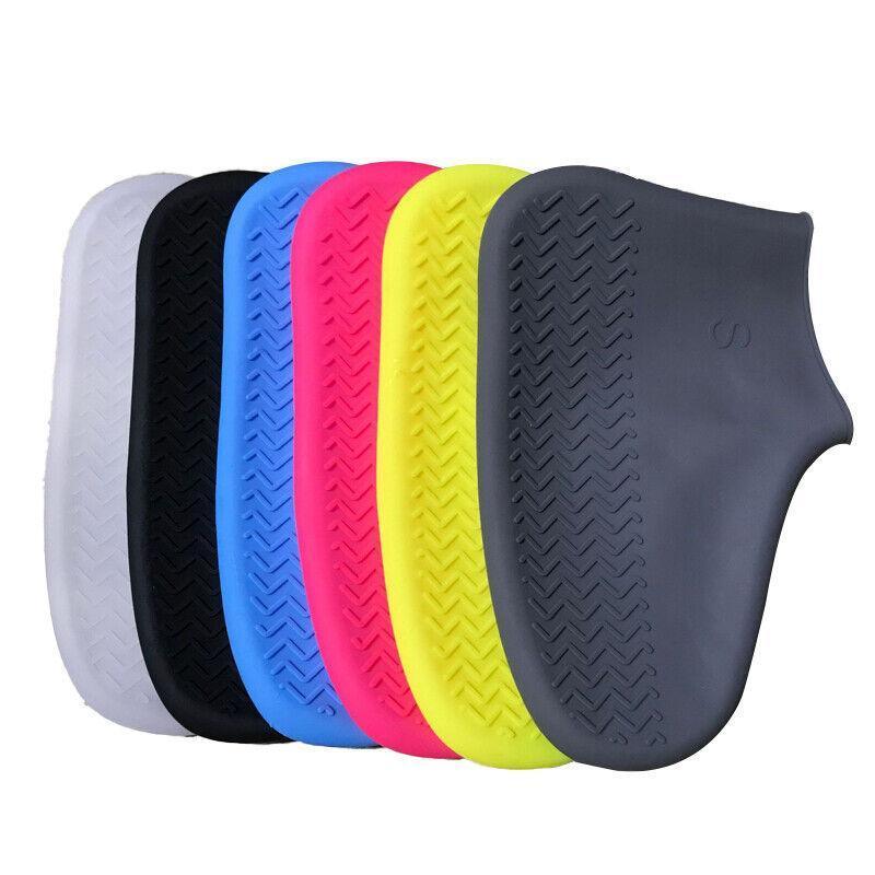 Shoe Cover Waterproof Silicone Non Slip Rain Water Rubber Foot Boot Overshoe L Size - Blue