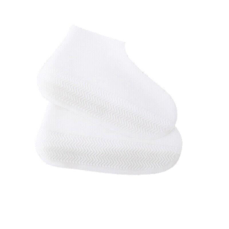 Shoe Cover Waterproof Silicone Non Slip Rain Water Rubber Foot Boot Overshoe M Size - Grey