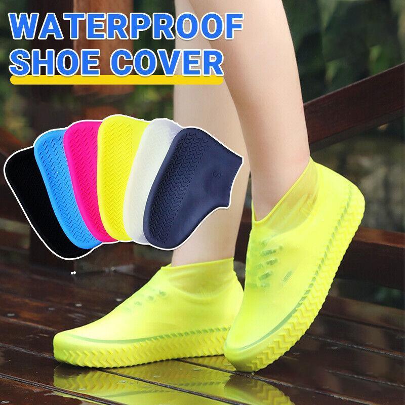 Shoe Cover Waterproof Silicone Non Slip Rain Water Rubber Foot Boot Overshoe M Size - Red