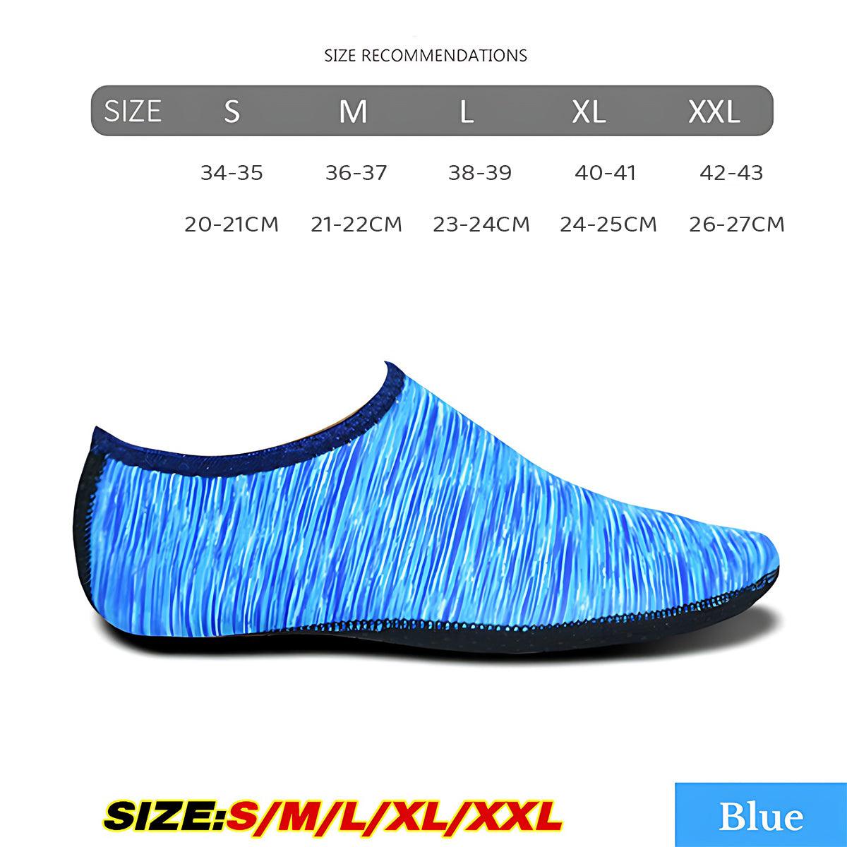 Unisex Water Shoes Slip On Aqua Socks Swim Surf Diving Yoga Exercise Reef Shoes - Camouflage Blue-L