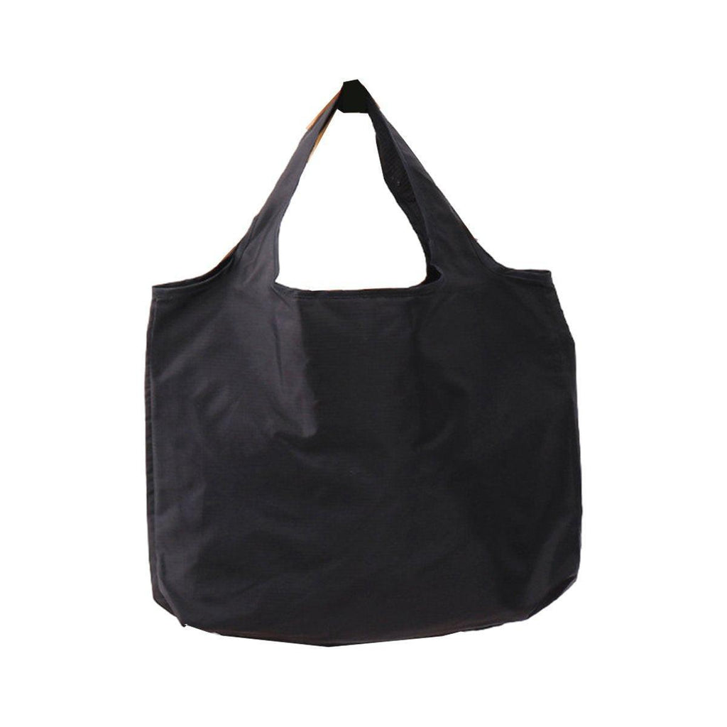 Large Multi Colour Waterproof Shopping Bag Foldable Portable Reusable Bag - Black