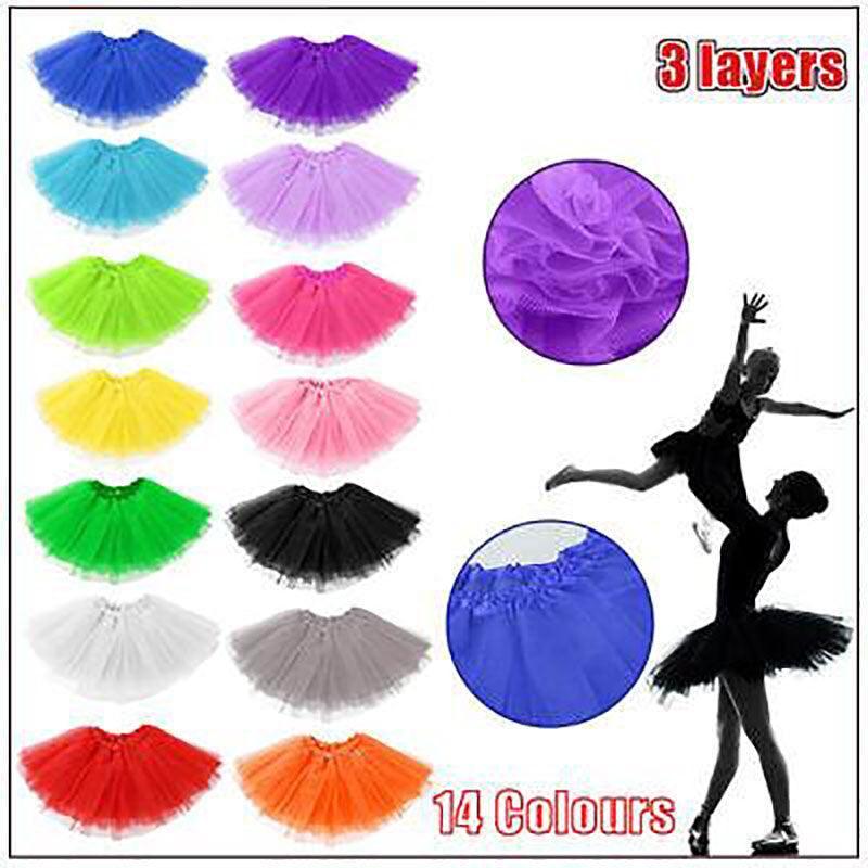 Womens Tulle Tutu Skirt Dressup Party Costume Ballet  Dance Wear - Red