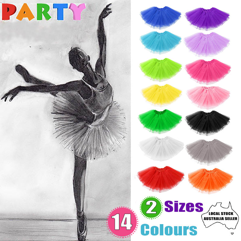 Girls Tutu Skirt Princess Dressup Party Costume Ballet Dancewear - Rose red