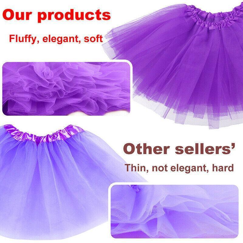 Girls Tutu Skirt Princess Dressup Party Costume Ballet Dancewear - Rose red