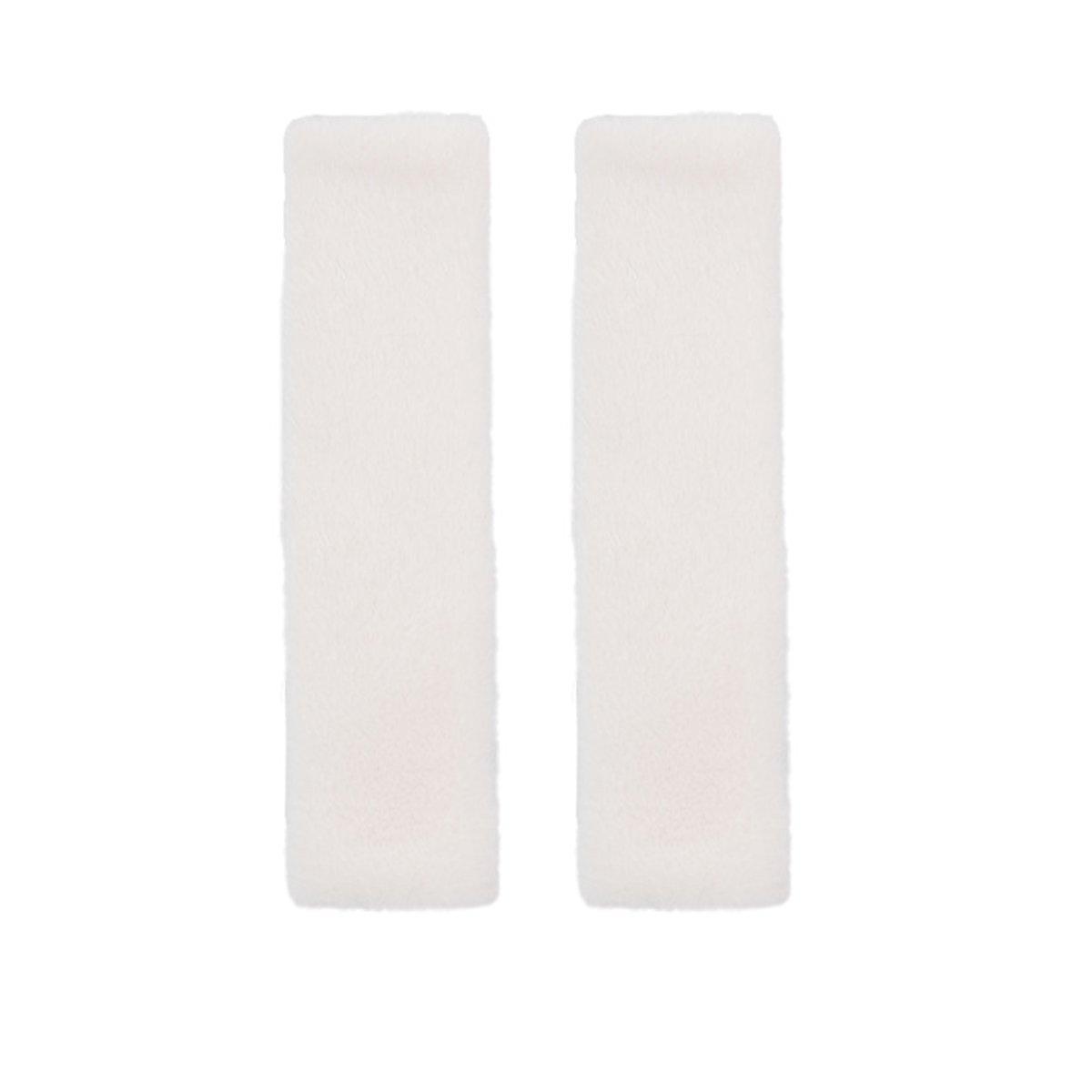 Winter Plush Shoulder Strap Cover Neck Cushion Pad for Comfortable Car Travel 2PCS - Milk Tea