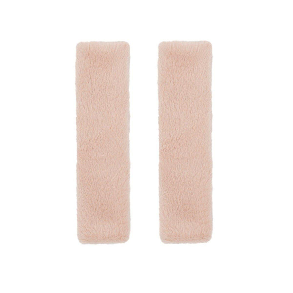 Winter Plush Shoulder Strap Cover Neck Cushion Pad for Comfortable Car Travel 2PCS - Pink