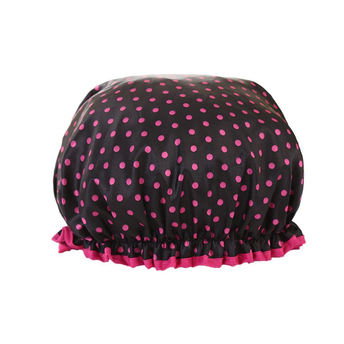 Woman Shower Cap Reusable Long Hair Large Turban Bathroom Waterproof Hair Cap - Streak