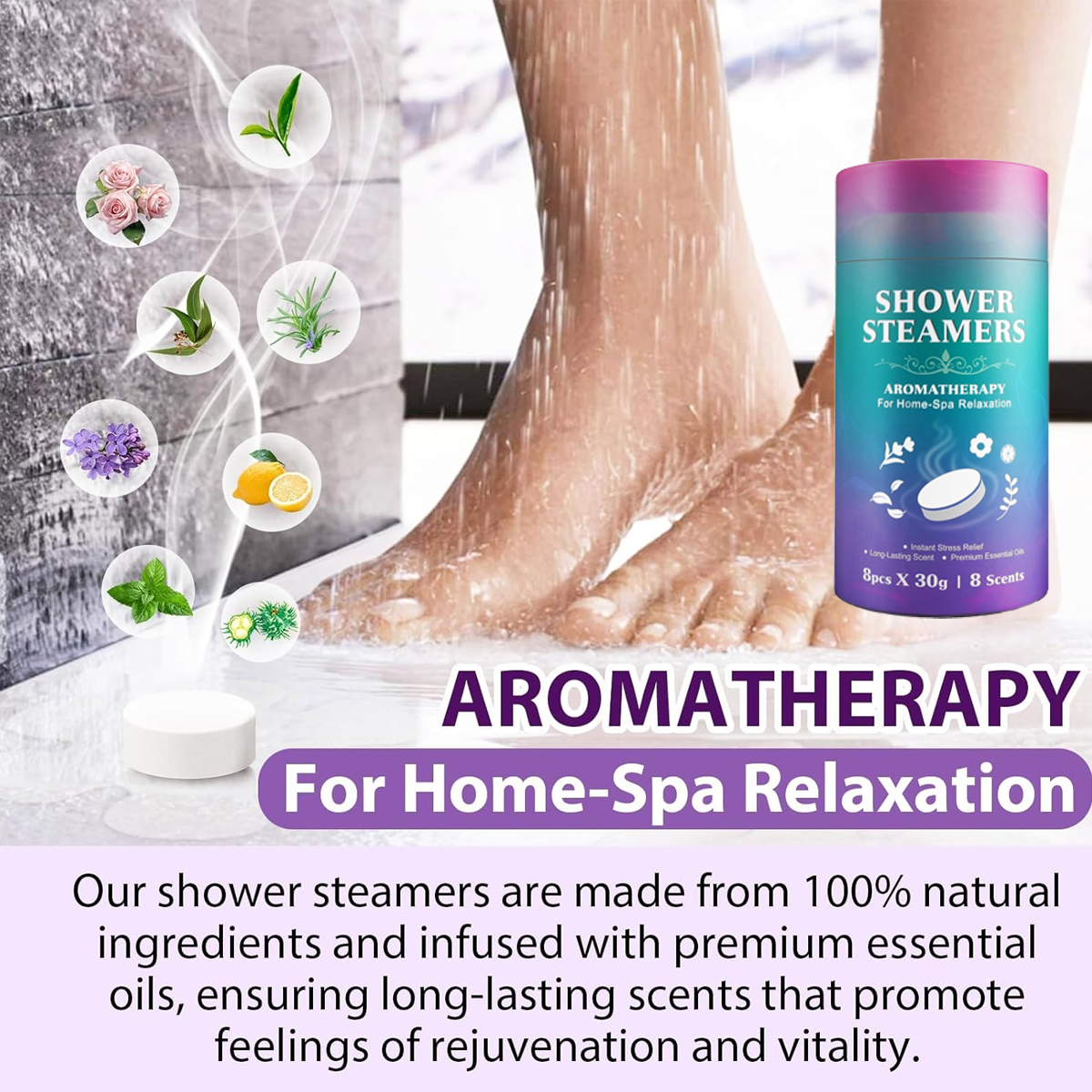 Aromatherapy Bath Oil Tablets Moisturising Spa Shower Bomb Effervescent Salt