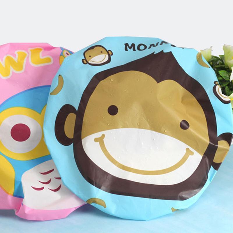 Reusable Women Girls Hair Wrap Waterproof Shower Bath Shower Cap Hat - Giraffe