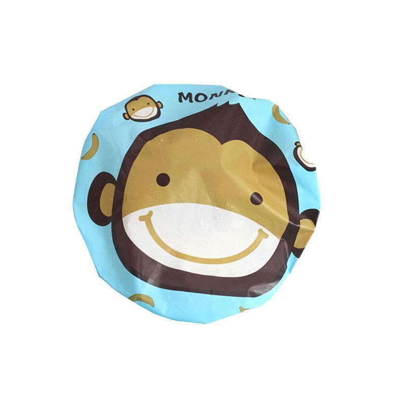 Reusable Women Girls Hair Wrap Waterproof Shower Bath Shower Cap Hat - Giraffe