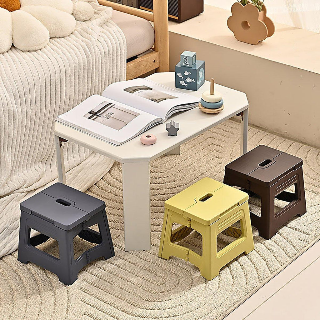 Portable Adjustable Folding Plastic Stool Retractable Outdoor Fishing Chair - White
